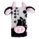 For Samsung Galaxy S25 Ultra 5G Cute Plush Cow TPU Phone Case(Black)