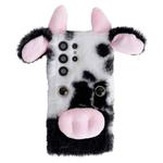 For Samsung Galaxy S23 Ultra 5G Cute Plush Cow TPU Phone Case(Black)