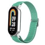 For Xiaomi Smart Band 9 / 8 Plastic Plug Wave Elastic Nylon Watch Band(Blue Sea)