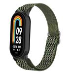 For Xiaomi Smart Band 9 / 8 Plastic Plug Wave Elastic Nylon Watch Band(Bright Green)