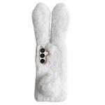 For Samsung Galaxy S25 5G Cute Plush Rabbit TPU Phone Case(White)