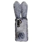 For Samsung Galaxy S25+ 5G Cute Plush Rabbit TPU Phone Case(Dark Grey)