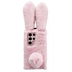 For Samsung Galaxy S25 Ultra 5G Cute Plush Rabbit TPU Phone Case(Pink)