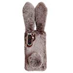 For Samsung Galaxy S24 FE 5G Cute Plush Rabbit TPU Phone Case(Brown)