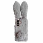 For Samsung Galaxy S24 FE 5G Cute Plush Rabbit TPU Phone Case(Light Grey)
