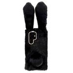 For Samsung Galaxy S24 Ultra 5G Cute Plush Rabbit TPU Phone Case(Black)