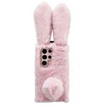 For Samsung Galaxy S24 Ultra 5G Cute Plush Rabbit TPU Phone Case(Pink)