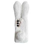 For Samsung Galaxy S24+ 5G Cute Plush Rabbit TPU Phone Case(White)