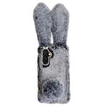 For Samsung Galaxy S24+ 5G Cute Plush Rabbit TPU Phone Case(Dark Grey)