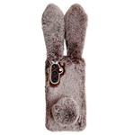 For Samsung Galaxy S24+ 5G Cute Plush Rabbit TPU Phone Case(Brown)