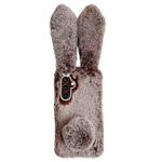 For Samsung Galaxy S24 5G Cute Plush Rabbit TPU Phone Case(Brown)