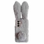 For Samsung Galaxy S23 FE 5G Cute Plush Rabbit TPU Phone Case(Light Grey)