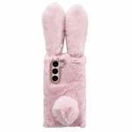 For Samsung Galaxy S23+ 5G Cute Plush Rabbit TPU Phone Case(Pink)