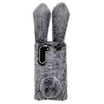 For Samsung Galaxy S23+ 5G Cute Plush Rabbit TPU Phone Case(Dark Grey)