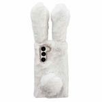 For Samsung Galaxy S23 5G Cute Plush Rabbit TPU Phone Case(White)