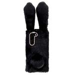 For Samsung Galaxy S22 5G Cute Plush Rabbit TPU Phone Case(Black)