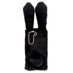 For Samsung Galaxy S21+ 5G Cute Plush Rabbit TPU Phone Case(Black)