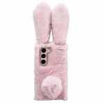 For Samsung Galaxy S21+ 5G Cute Plush Rabbit TPU Phone Case(Pink)
