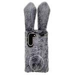 For Samsung Galaxy S21+ 5G Cute Plush Rabbit TPU Phone Case(Dark Grey)