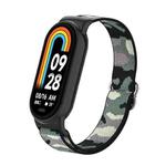 For Xiaomi Smart Band 9 / 8 Plastic Plug Plain Elastic Nylon Watch Band(Camo Jungle)