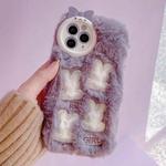 For iPhone 11 Pro Max Plush Cute Rabbit Full Coverage Phone Case(Purple)