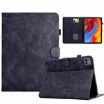 For iPad Pro 11 2024 Flowers and Bird Embossed Smart Leather Tablet Case(Black)