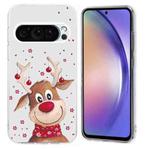 For Google Pixel 9 Pro XL Christmas Painted Pattern TPU Transparent Phone Case(Elk)