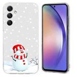 For Samsung Galaxy S24 5G Christmas Painted Pattern TPU Transparent Phone Case(Snowman)