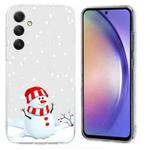 For Samsung Galaxy S24 FE 5G Christmas Painted Pattern TPU Transparent Phone Case(Snowman)