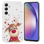 For Samsung Galaxy S24 FE 5G Christmas Painted Pattern TPU Transparent Phone Case(Elk)