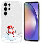 For Samsung Galaxy S25 Ultra 5G Christmas Painted Pattern TPU Transparent Phone Case(Snowman)