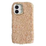 For iPhone 16 Wool Fiber Plush TPU Phone Case(Beige)