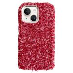 For iPhone 15 Plus Wool Fiber Plush TPU Phone Case(Red)