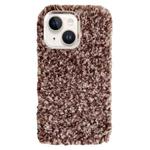 For iPhone 15 Wool Fiber Plush TPU Phone Case(Coffee)