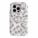 For iPhone 16 Pro Max Leopard Print Plush TPU Phone Case(Coffee)