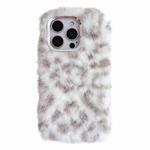 For iPhone 16 Pro Leopard Print Plush TPU Phone Case(Coffee)