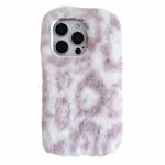 For iPhone 16 Pro Leopard Print Plush TPU Phone Case(Purple)