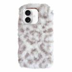 For iPhone 16 Leopard Print Plush TPU Phone Case(Coffee)