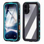 For iPhone 16 Plus RedPepper Transparent Dot IP68 Waterproof Triple-proof Phone Case(Black Blue)