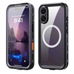 For iPhone 17 RedPepper Transparent Dot IP68 Waterproof Triple-proof MagSafe Phone Case(Black Dark Grey)