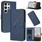 For Samsung Galaxy S25 Ultra 5G Triangle Pattern Buckle Clasp Leather Phone Case(Royal Blue)