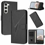 For Samsung Galaxy S23+ 5G Triangle Pattern Buckle Clasp Leather Phone Case(Black)