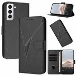 For Samsung Galaxy S21+ 5G Triangle Pattern Buckle Clasp Leather Phone Case(Black)