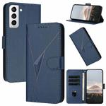 For Samsung Galaxy S21+ 5G Triangle Pattern Buckle Clasp Leather Phone Case(Royal Blue)