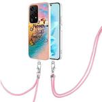 For Honor 200 Lite Global Electroplating Pattern IMD TPU Shockproof Case with Neck Lanyard(Dream Chasing Butterfly)