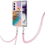 For OPPO Reno12 Pro Global Electroplating Pattern IMD TPU Shockproof Case with Neck Lanyard(Dream Chasing Butterfly)