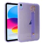 For iPad 10th Gen 10.9 2022 Wristband Holder PC Hybrid TPU Soft Tablet Case(Purple)