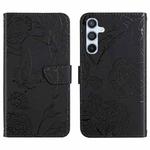 For Samsung Galaxy S25 FE 5G Skin Feel Butterfly Embossed Flip Leather Phone Case(Black)