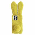 For iPhone 16 Pro Max Solid Color Plush Rabbit TPU Phone Case(Light Green)