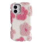 For iPhone 16 Plus Jacquard Plush TPU Phone Case(Pink)